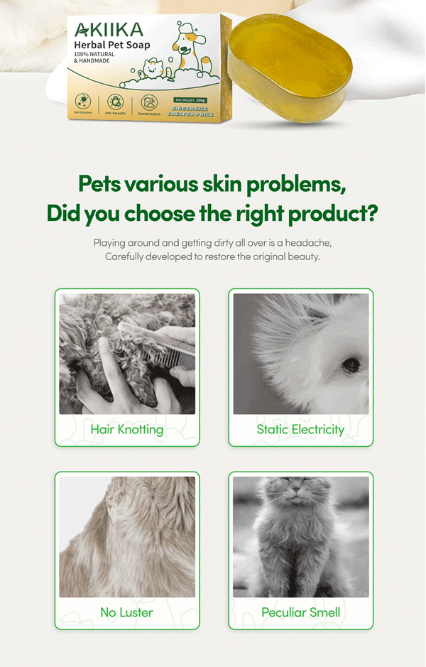 AKIIKA Herbal Pet Soap, Shampoo and Spray