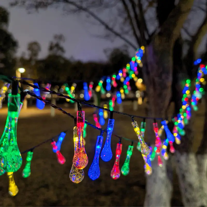 Solar Waterdrop String Christmas Lights (20 LED/5Meters)