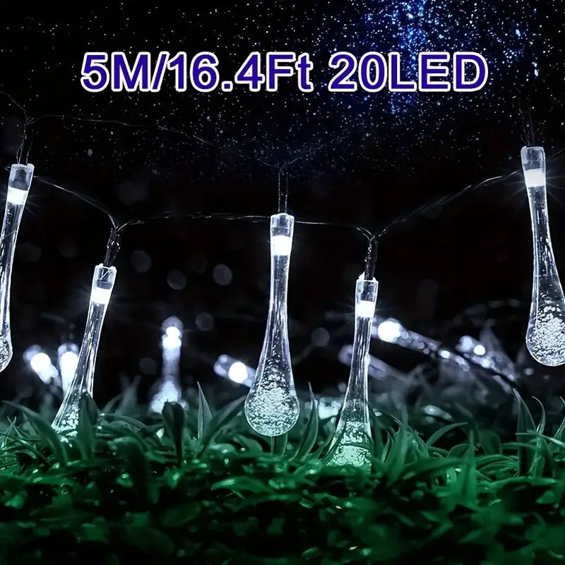 Solar Waterdrop String Christmas Lights (20 LED/5Meters)