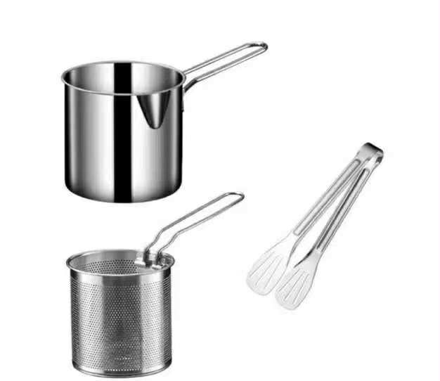 Stainless Steel Deep Fryer Pot with Strainer