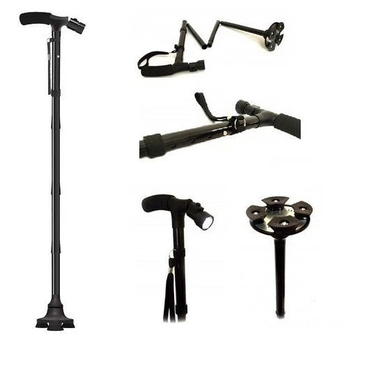 Foldable Cane with Flashlight