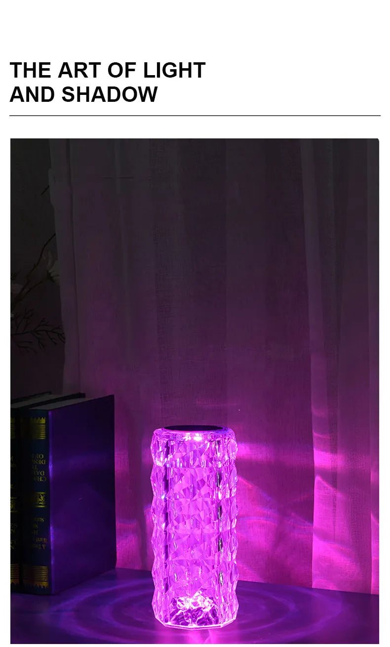 16 Colors LED Crystal Table Lamp