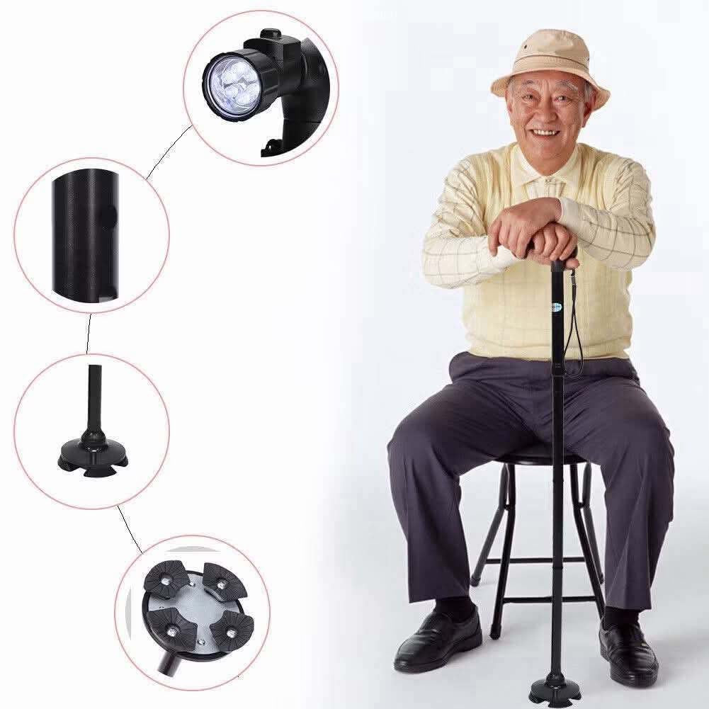 Foldable Cane with Flashlight