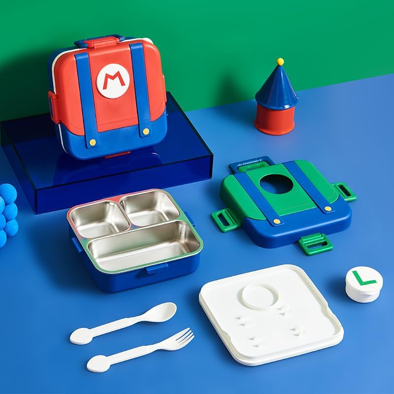 Super Mario and Luigi Character-Themed Bento Lunch Box