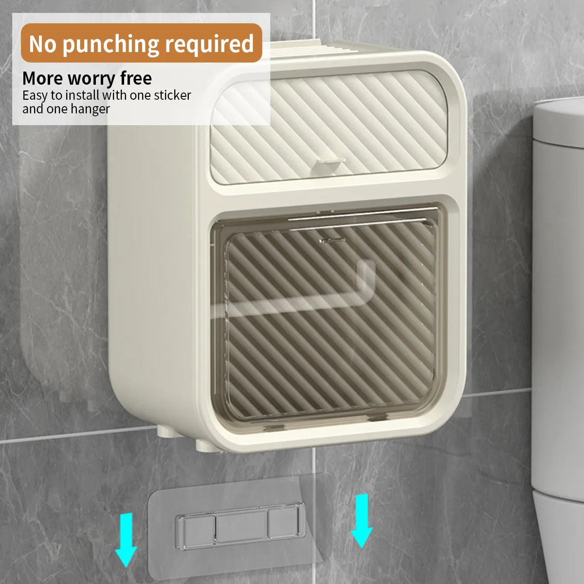 Wall Mounted Tissue Holder & Storage Box