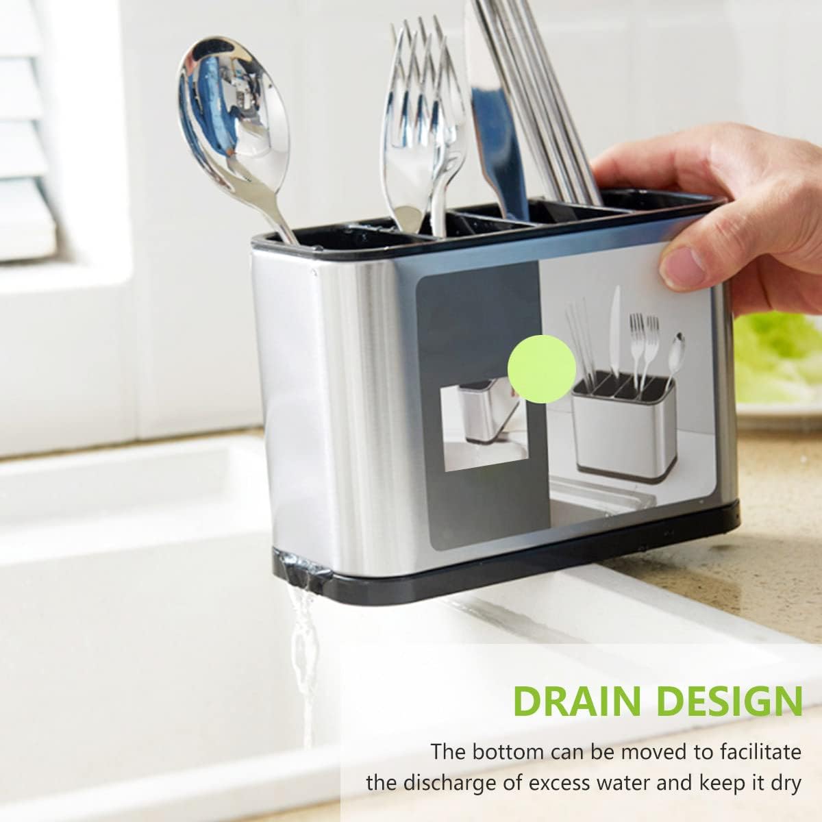 Stainless Steel Large Capacity Cutlery Organizer