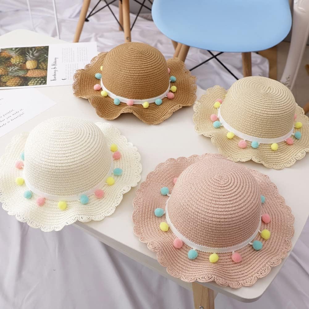 Little Girls Sun Straw Hat and Bag Set