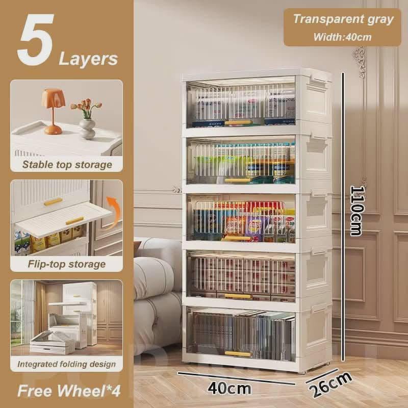 Foldable Multi-Layer Storage Organizer Cabinet