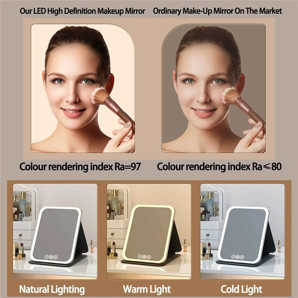 Compact Mirror with LED Lighting