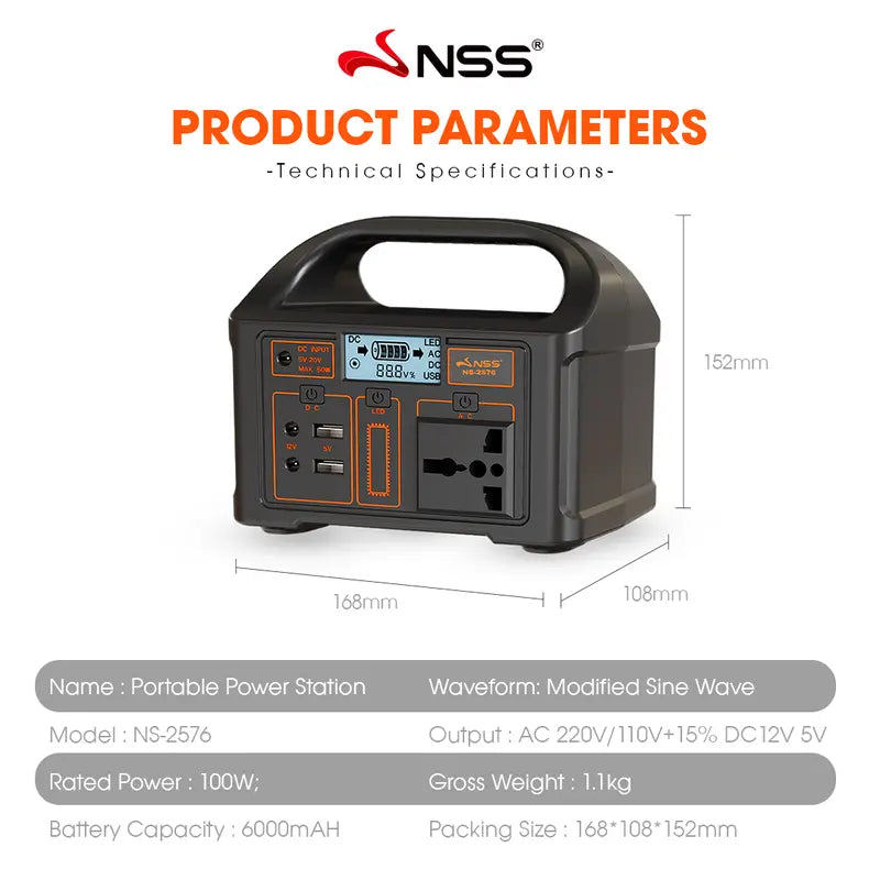 NSS 100w Portable Generator (NS-2576)