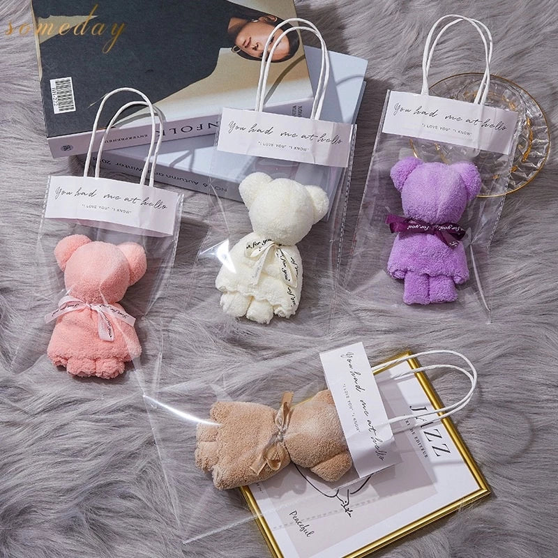 Cute Teddy Bear Folded Towel