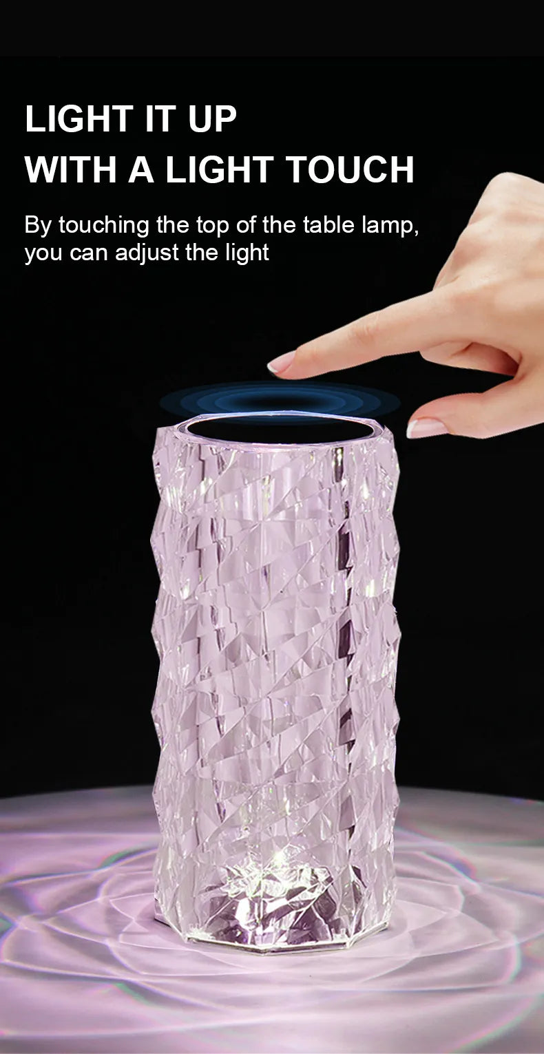 16 Colors LED Crystal Table Lamp