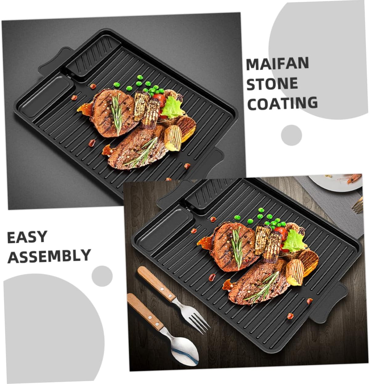 Korean Non-stick Rectangular Samgyupsal Grill Plate