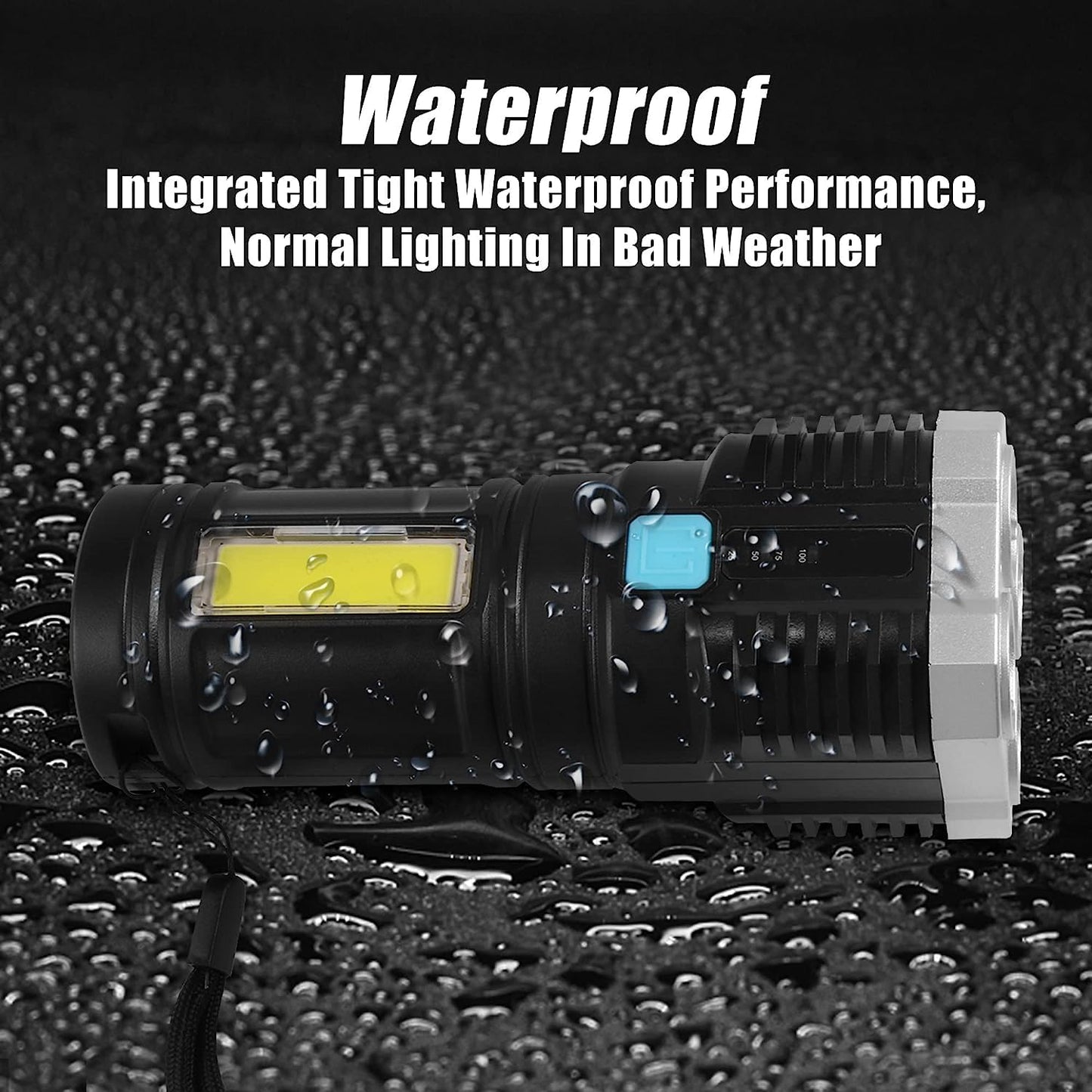 Strong Light Led 4-heads Rechargeable Flashlight