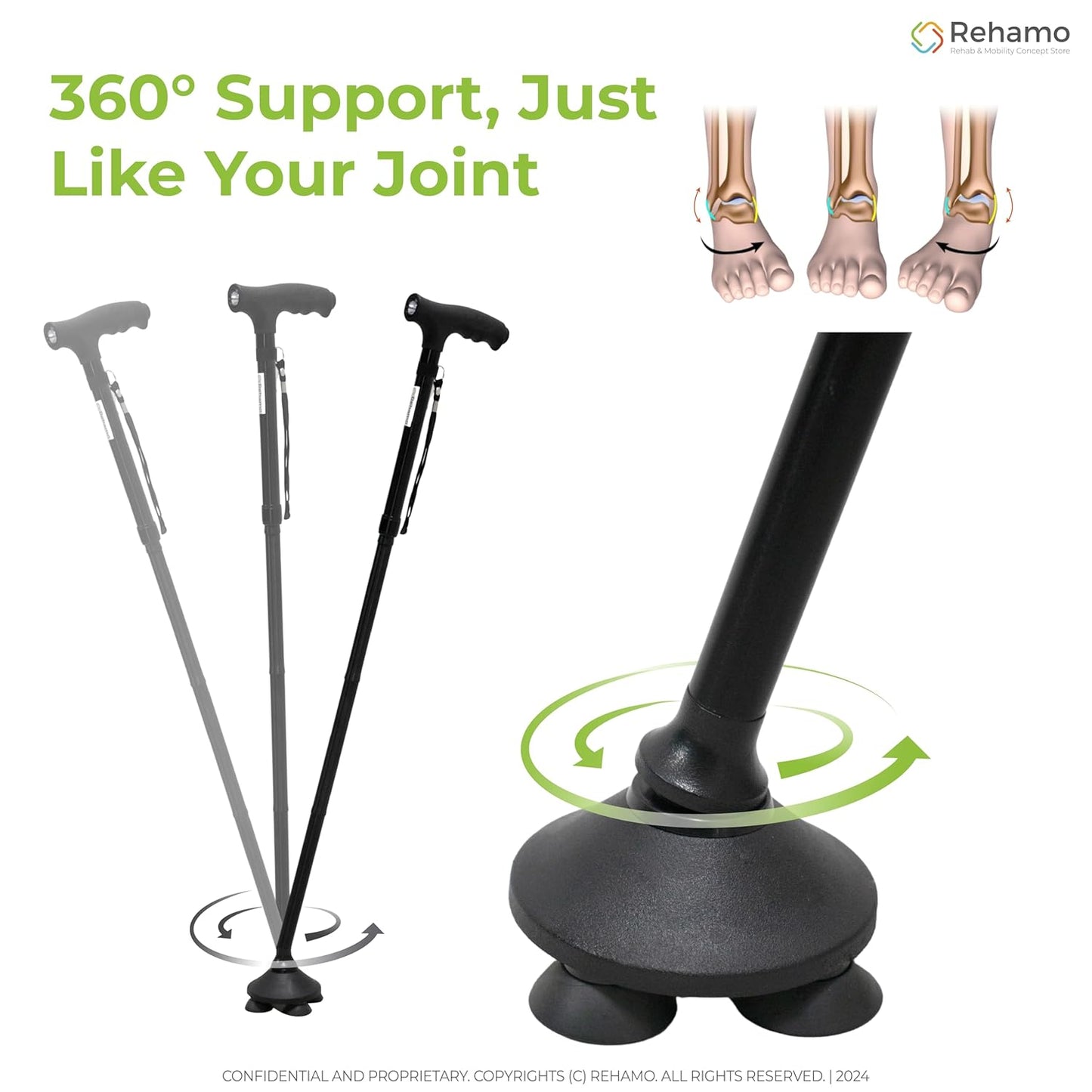 Foldable Cane with Flashlight