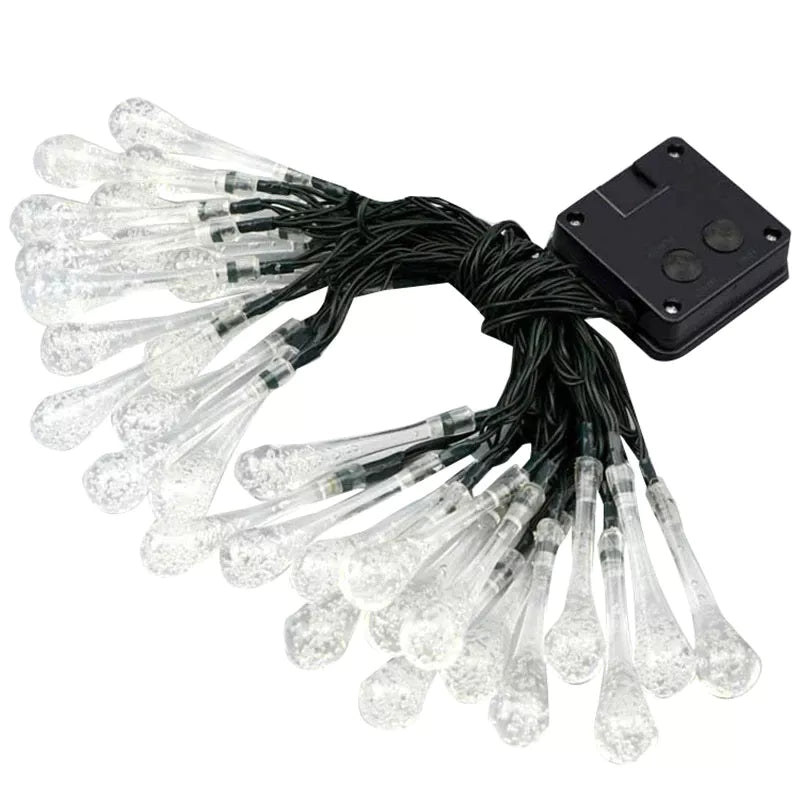 Solar Waterdrop String Christmas Lights (20 LED/5Meters)