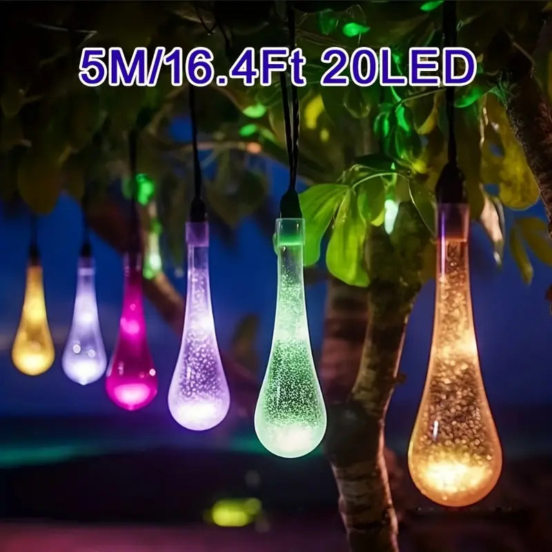 Solar Waterdrop String Christmas Lights (20 LED/5Meters)