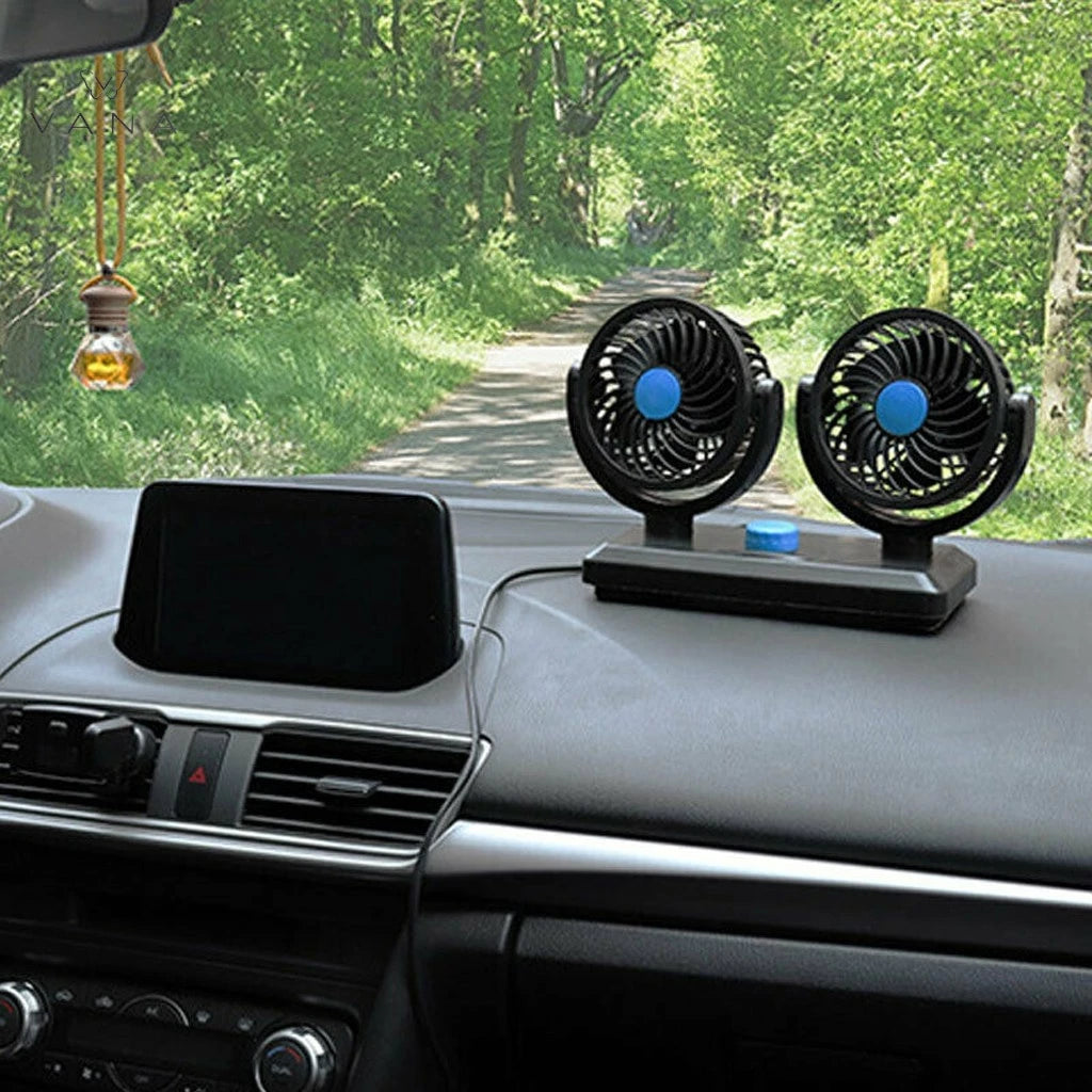 12V/24V 360 Degree All-Round Adjustable Car Dual Head Fan
