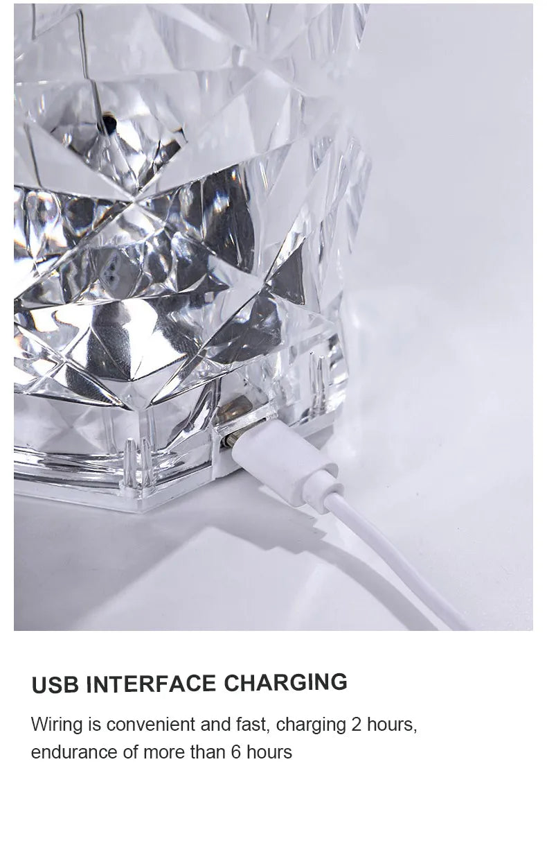 16 Colors LED Crystal Table Lamp