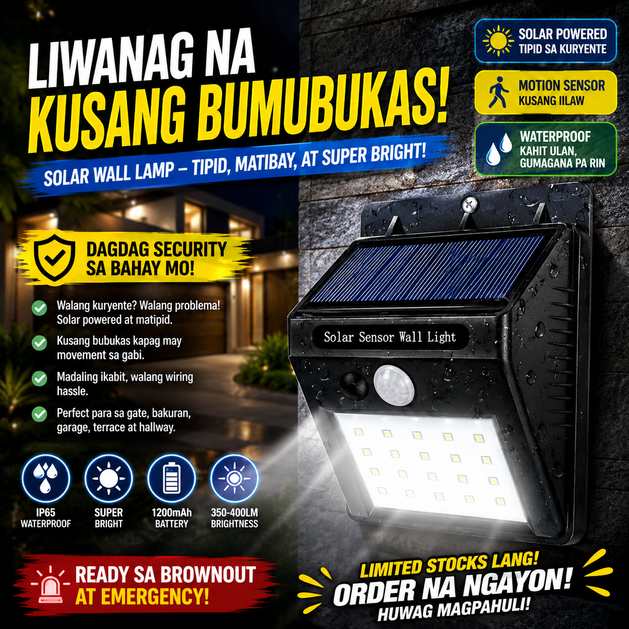 Solar Motion Sensor LED Lights