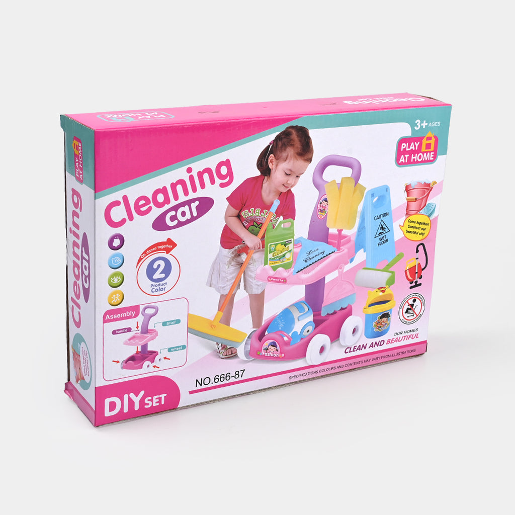 Children's Mini Cleaning Car Trolley Set