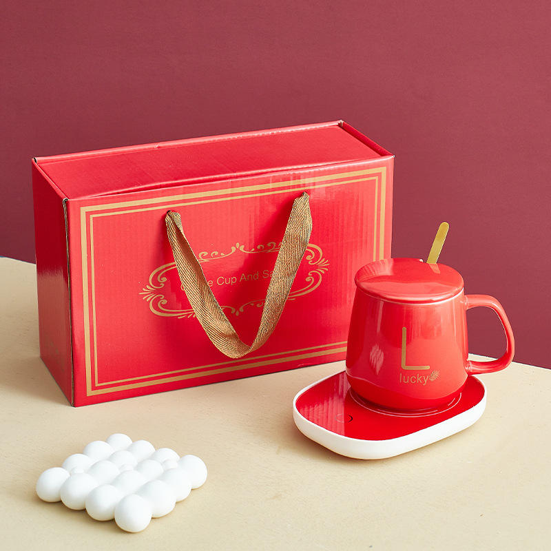 COFFEE MUG WITH AUTOMATIC HEATING PAD GIFT SET