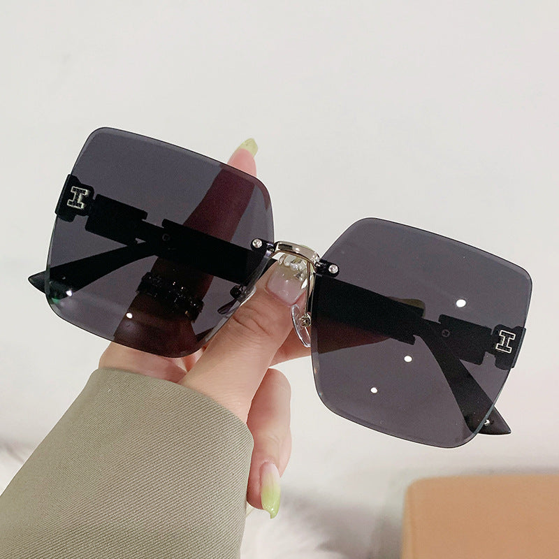 Korean NEW Rimless Two Color Gradient Square Women's Sunglasses