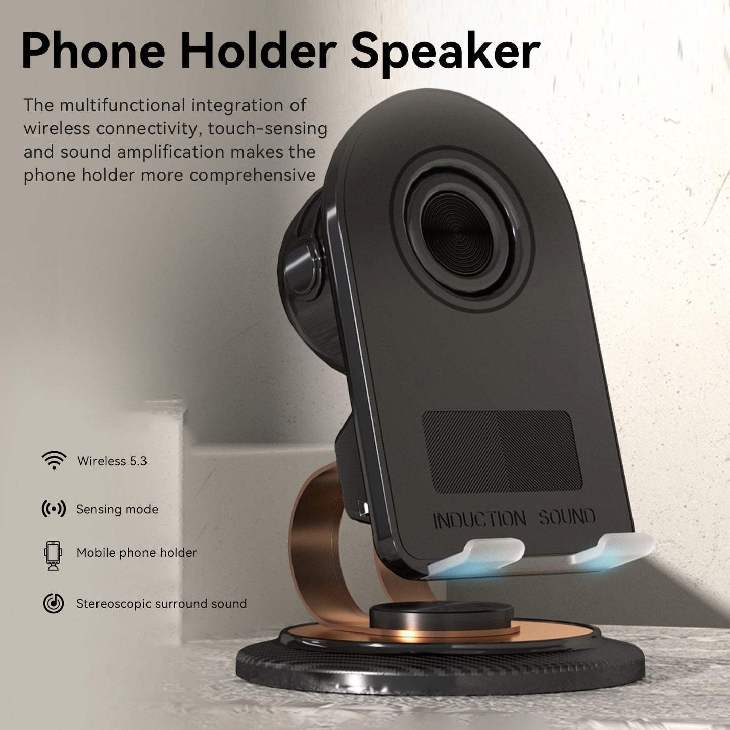 Wireless Bluetooth Audio Sensor Speaker Phone Holder