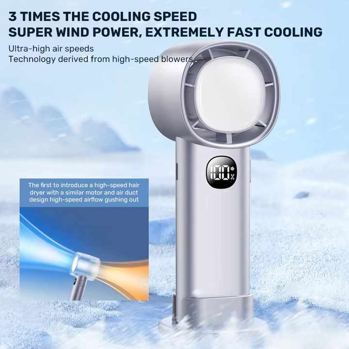 100 Speed Handheld Fan with Led Light