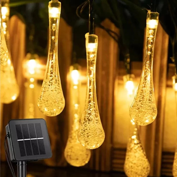 Solar Waterdrop String Christmas Lights (20 LED/5Meters)