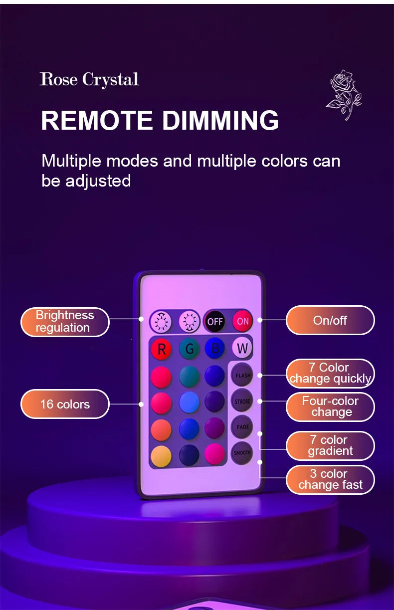16 Colors LED Crystal Table Lamp