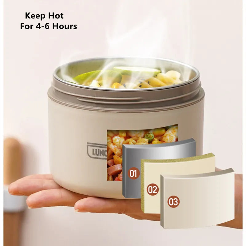 3 Layer Portable Stainless Steel Thermal Lunch Box with Bag