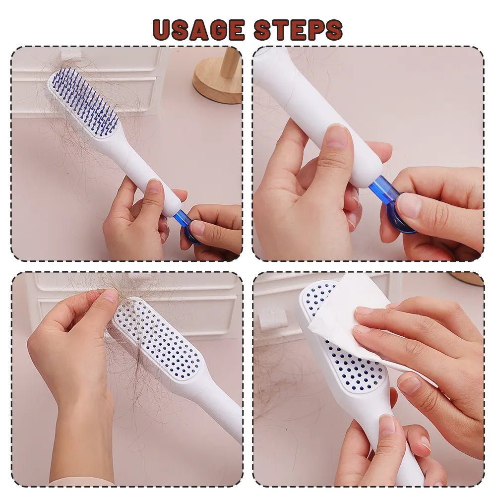 Self-cleaning Anti-static Massage Hair Brush