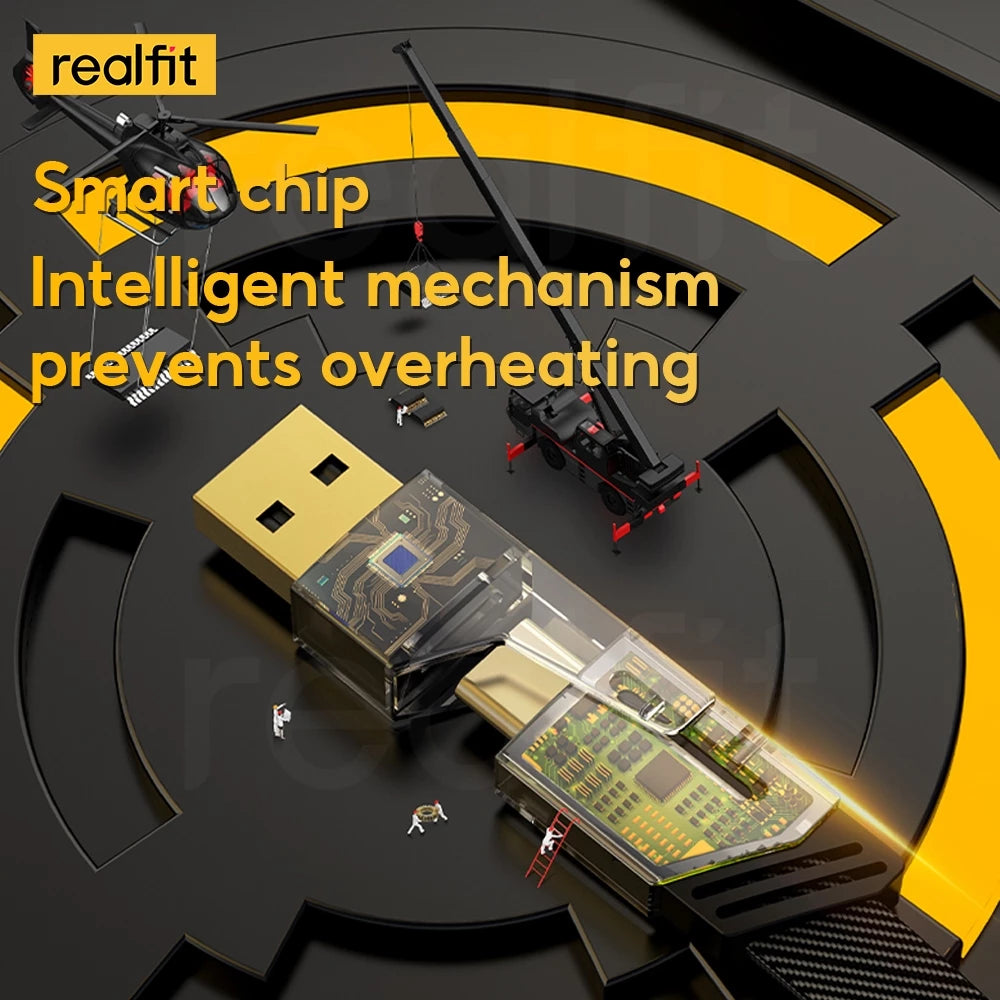 4in1 Mechanical 65W Fast Charging Nylon Braided Data Cable for Android and IOS