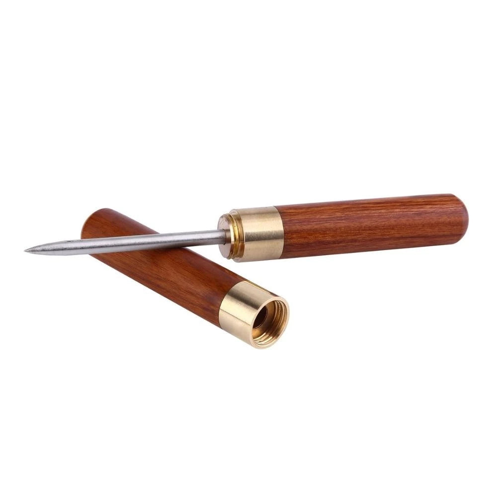 Stainless Steel Ice Pick with Wooden Handle and Safety Cover