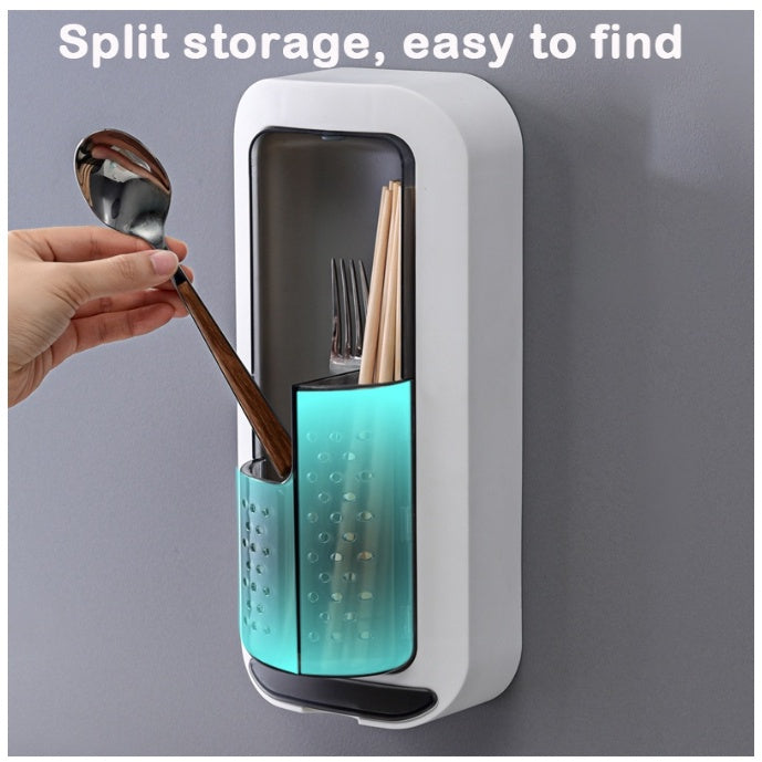 WALL-MOUNTED ROTATABLE UTENSILS / TOOTHBRUSH HOLDER