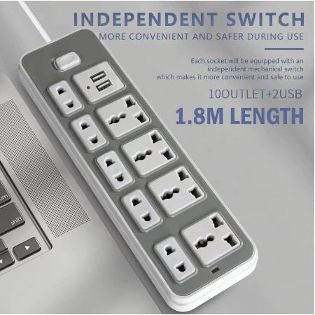 Extension Outlet with USB Port and Switch