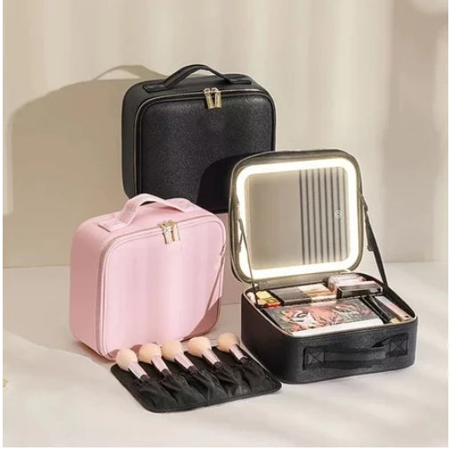 Makeup Bag with LED Mirror