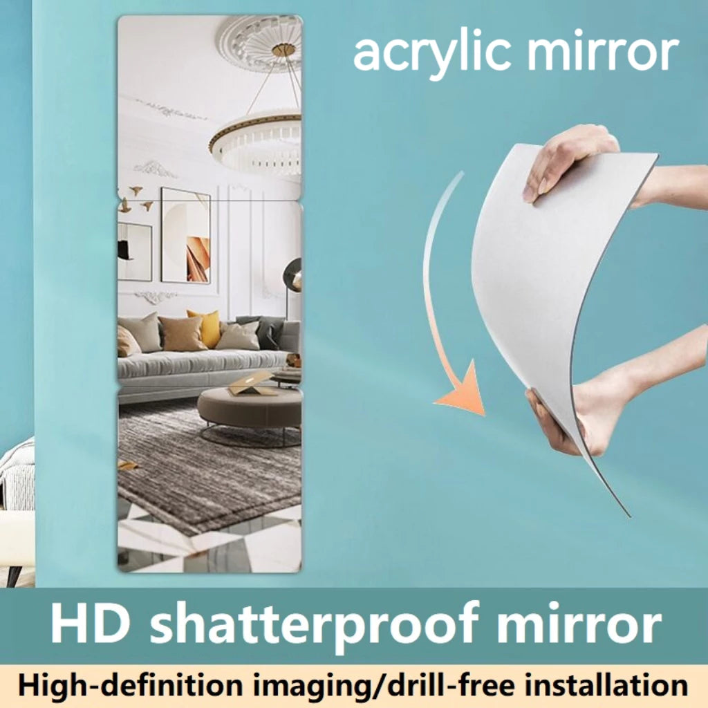 Shatterproof Acrylic Mirror Stickers - 4 pieces