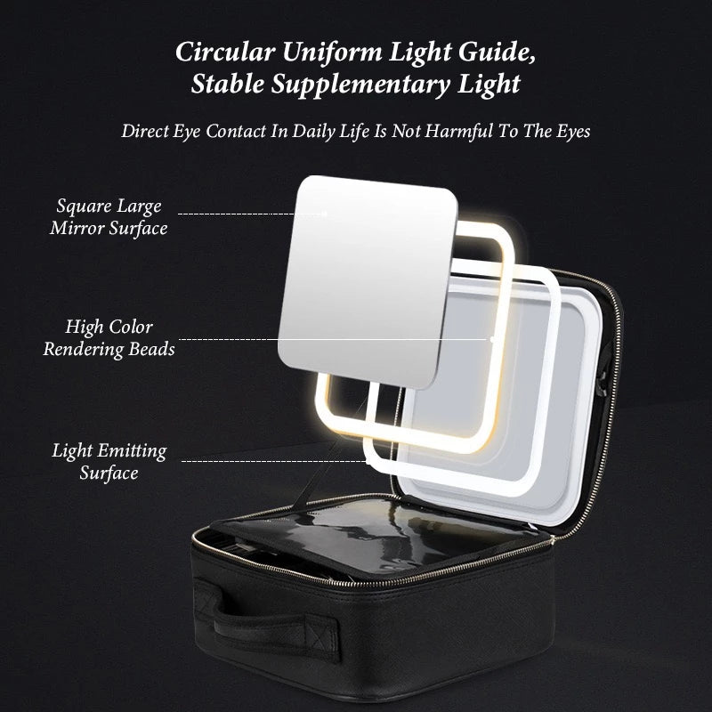 Makeup Bag with LED Mirror