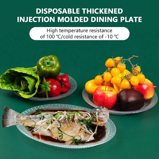 Transparent Disposable Plastic Thickened Dinner Plates