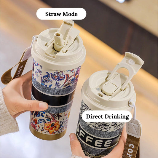 Aesthetic Double-Wall Stainless Steel Hot & Cold Tumbler
