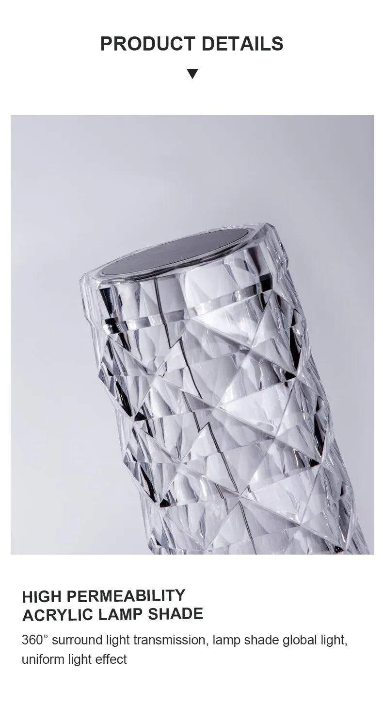 16 Colors LED Crystal Table Lamp
