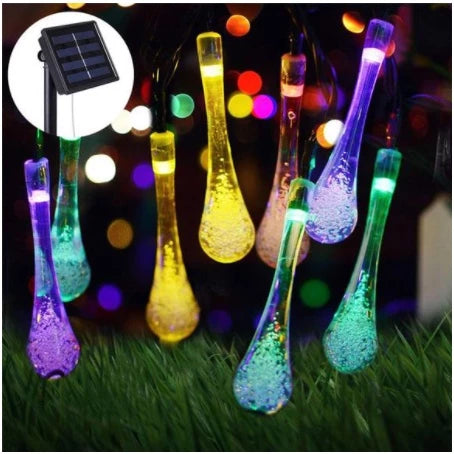 Solar Waterdrop String Christmas Lights (20 LED/5Meters)
