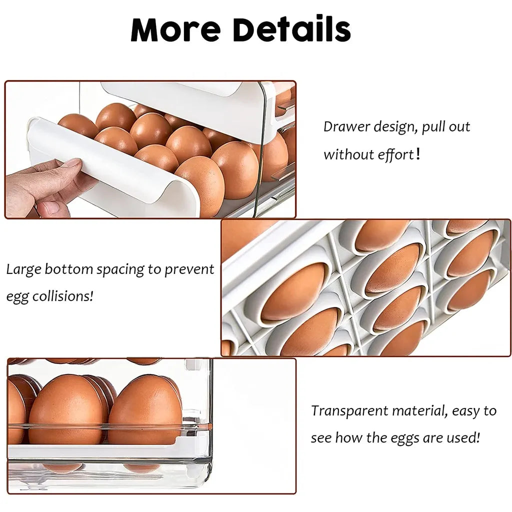 32 Grid Double-Layer Drawer Type Egg Container