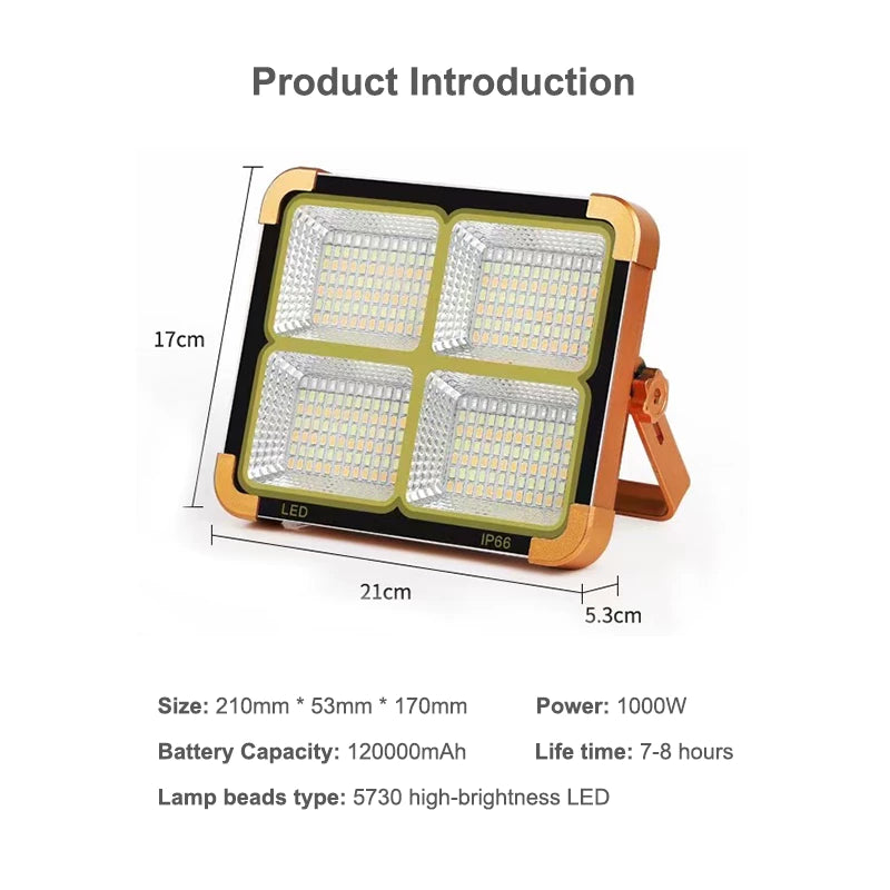 Waterproof Solar Emergency Light 1000w