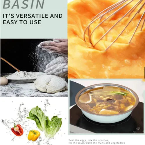 5pcs Stainless Steel Multicolor Bowl