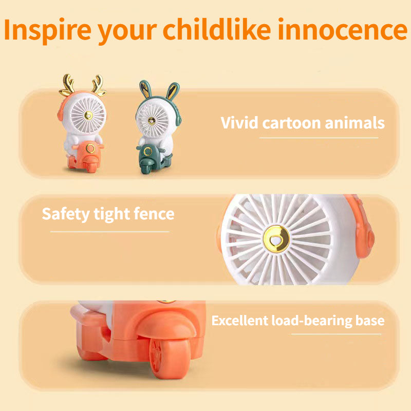 Cartoon Animal Motorcycle with Light Fan