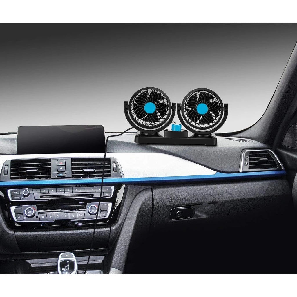 12V/24V 360 Degree All-Round Adjustable Car Dual Head Fan