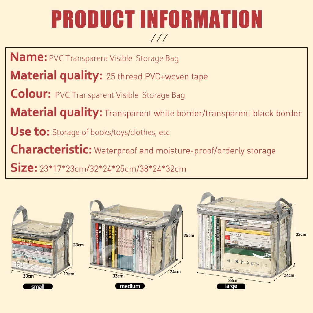 Transparent Book Storage Bag